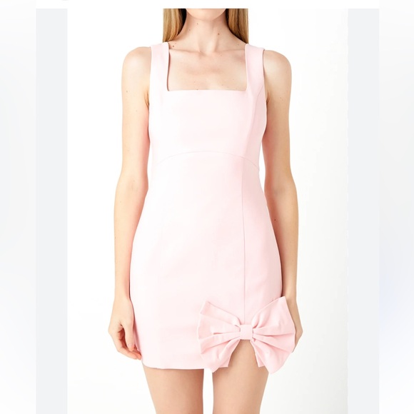 Endless Rose Dresses & Skirts - Endless Rose Bow Tie Mini Dress - Bnwot- size Medium- fully lined- soft pink